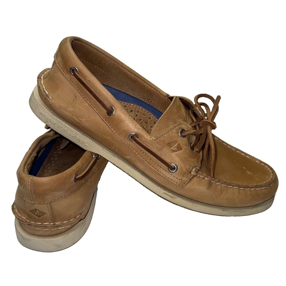Sperry Boat Shoes Mens 11 Oatmeal Leather Authentic Original 0197632